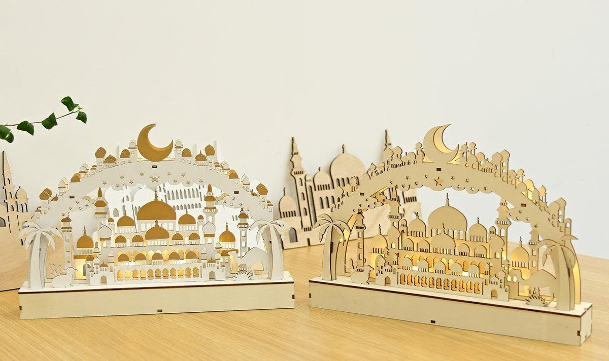 Wooden LED Moon Lamp