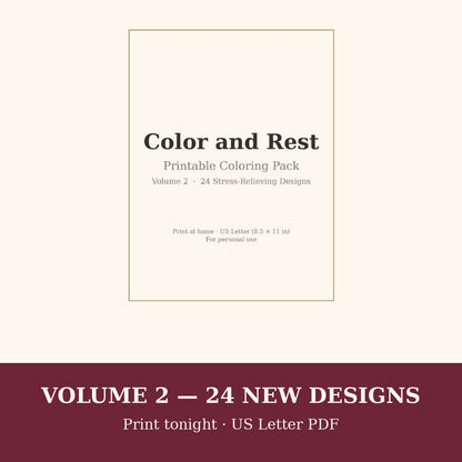 Color and Rest Printable Coloring Pack Vol 2 (24 Designs) cover