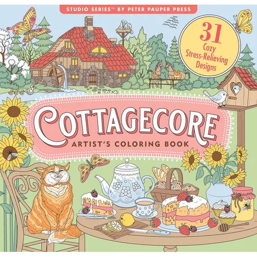 Cottagecore Adult Coloring Book (31 Stress-Relieving Designs) - Paperback